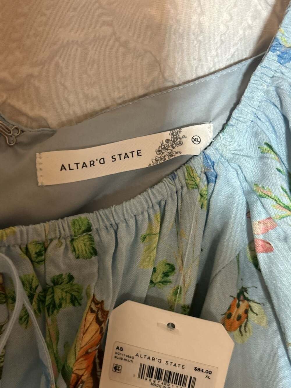 Altar'd State Butterfly Garden Mini Dress Size XL Blue Multi - Picture 4 of 5